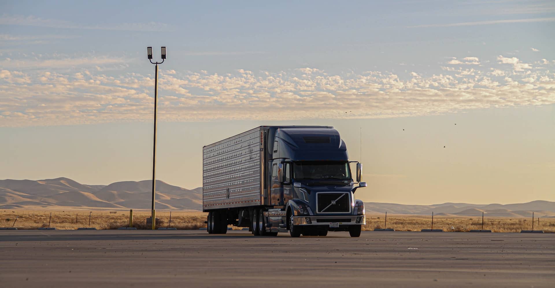 Heavy truck parked on a road side